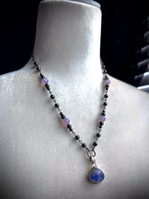 Load image into Gallery viewer, Lavender Moon 20” Necklace Hematite, Lavender Quartz + Rainbow Moonstone Pendant 925 Sterling Silver