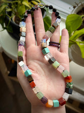 Load image into Gallery viewer, 🌜Mystic Mosaic - 16” Choker - Gemstone Cube Mix