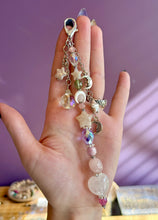 Load image into Gallery viewer, Reserved - Whimsical Bag Charm - Freshwater Pearl Stars + Rose Quartz + Czech Glass
