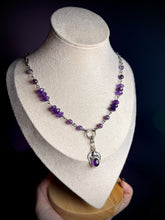 Load image into Gallery viewer, Witch’s Clover 20” Necklace Amethyst Chain + Amethyst Pendant 925 Sterling Silver