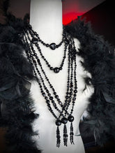 Load image into Gallery viewer, Ritual Noir - 108 Mala Necklace- 8mm Obsidian, Onyx, Black Spinel - Faceted Onyx Focal
