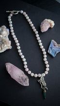 Load image into Gallery viewer, Magic Fairy - 18” Necklace  - 8mm Aura Rose Quartz - Fairy Aqua Aura Pendant
