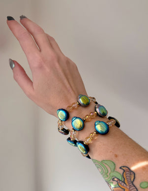 Scarab Beetle 🪲 (1) Bracelet - 8mm Aura Citrine