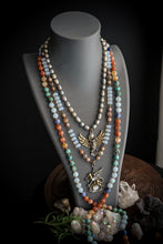 Load image into Gallery viewer, The Night Sage Necklace 18” - Grey Freshwater Pearls - Wise Owl Pendant