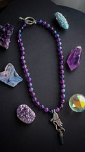 Load image into Gallery viewer, Magic Fairy - 16” Choker  - 8mm Aura Amethyst - Fairy Aqua Aura Pendant
