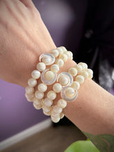 Load image into Gallery viewer, La Luna Bracelet - 8mm Mother of Pearl - Stretch Mala Bracelet
