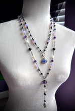 Load image into Gallery viewer, Sea Witch Ritual Chain  - Lavender Quartz, Shell Moon Stars + Amethyst + Onyx + Freshwater Pearls + Mother of Pearl Moon Focal + Snake Focal
