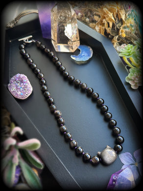 Black Cat Magic - AAA Silver Sheen Obsidian - 16” Choker