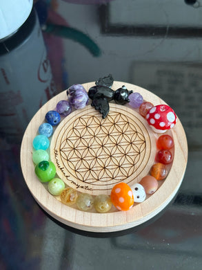 Circle of Life - Rainbow Gemstone Bracelet + Lampwork Critters