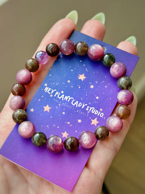 Stress Busta - Gem Lepidolite + Chrysoberyl - 8mm Gemstone Bracelet