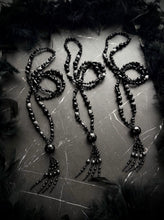 Load image into Gallery viewer, Ritual Noir - 108 Mala Necklace- 8mm Obsidian, Onyx, Black Spinel - Faceted Onyx Focal
