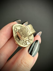 Rainbow Moonstone Ring - Adjustable Band fits sizes 5-15