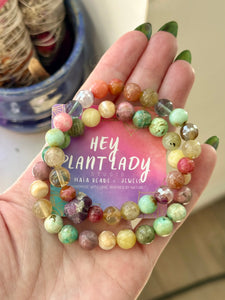 Wildflowers Bracelet SET (2) Ruby, Citrine, Turquoise, Rhodonite, Opal- 8mm Gemstone Bracelet