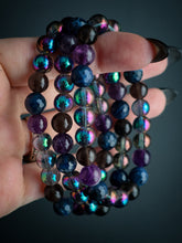 Load image into Gallery viewer, Belladonna Bracelet - 8mm Aura Quartz, Amethyst, Sodalite, Smoky Obsidian