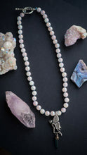 Load image into Gallery viewer, Magic Fairy - 18” Necklace  - 8mm Aura Rose Quartz - Fairy Aqua Aura Pendant