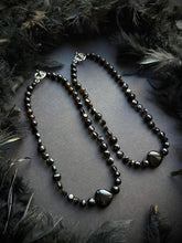 Load image into Gallery viewer, Midnight Noir Choker -16” - Onyx, Obsidian &amp; Agate - Onyx Heart Focal