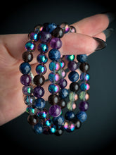 Load image into Gallery viewer, Belladonna Bracelet - 8mm Aura Quartz, Amethyst, Sodalite, Smoky Obsidian