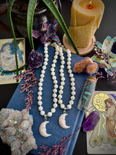 Load image into Gallery viewer, La Luna - 16” Necklace - Mother of Pearl + Carved Bone Moon