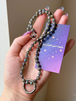 OUROBOROS - 19” Necklace - 6mm Mystic Labradorite