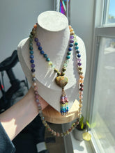 Load image into Gallery viewer, Coming Home to Yourself - Labradorite, Moonstone, Prehnite, Apatite, Amethyst, Unakite, Rose Quartz, Rhodonite, Sodalite - Green Opal Focal - 108 Mala Bead Necklace