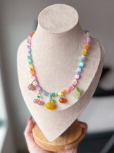 Load image into Gallery viewer, Paradise Breeze - 17” Necklace - 6mm Rainbow Selenite + Agate Fruit