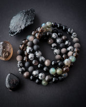 Load image into Gallery viewer, Return to Sender - Stretch Bracelet - 8mm Labradorite, Snowflake Obsidian, Smoky Quartz, Onyx, Gold Sheen Obsidian