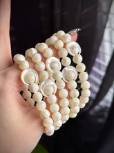 Load image into Gallery viewer, La Luna Bracelet - 8mm Mother of Pearl - Stretch Mala Bracelet