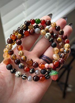 RESERVED - (2) Custom Stacks (8.5”) - 8mm Bracelets - Gemstone Stretch Mala Bracelets 8mm