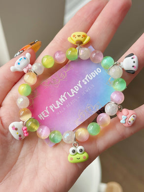 Island Adventure Bracelet - 8mm Mystic Rose Quartz, Selenite, 7” Stretch