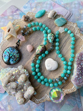 Load image into Gallery viewer, Tropical Waves - Abalone Shell + Rose Quartz + Quartz Star + Amazonite + Labradorite - Knotted Necklace