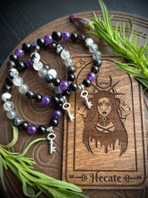 Load image into Gallery viewer, Hecate Bracelet - Amethyst, Rainbow Moonstone, Smoky Obsidian, Labradorite, Smoky Quartz, Onyx, Clear Quartz, Labradorite, Indigo Gabbro