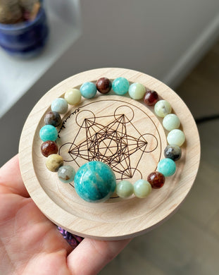 Journey Inward - Amazonite + Hessonite Garnet Gemstone Bracelet