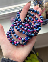 Load image into Gallery viewer, RESERVED 8mm - (6) Groovy Galaxy Tigers Eye Bracelets (7.5-8”)