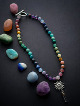 Load image into Gallery viewer, Watercolor - 16” Gemstone Rainbow Necklace - 8mm Beads
