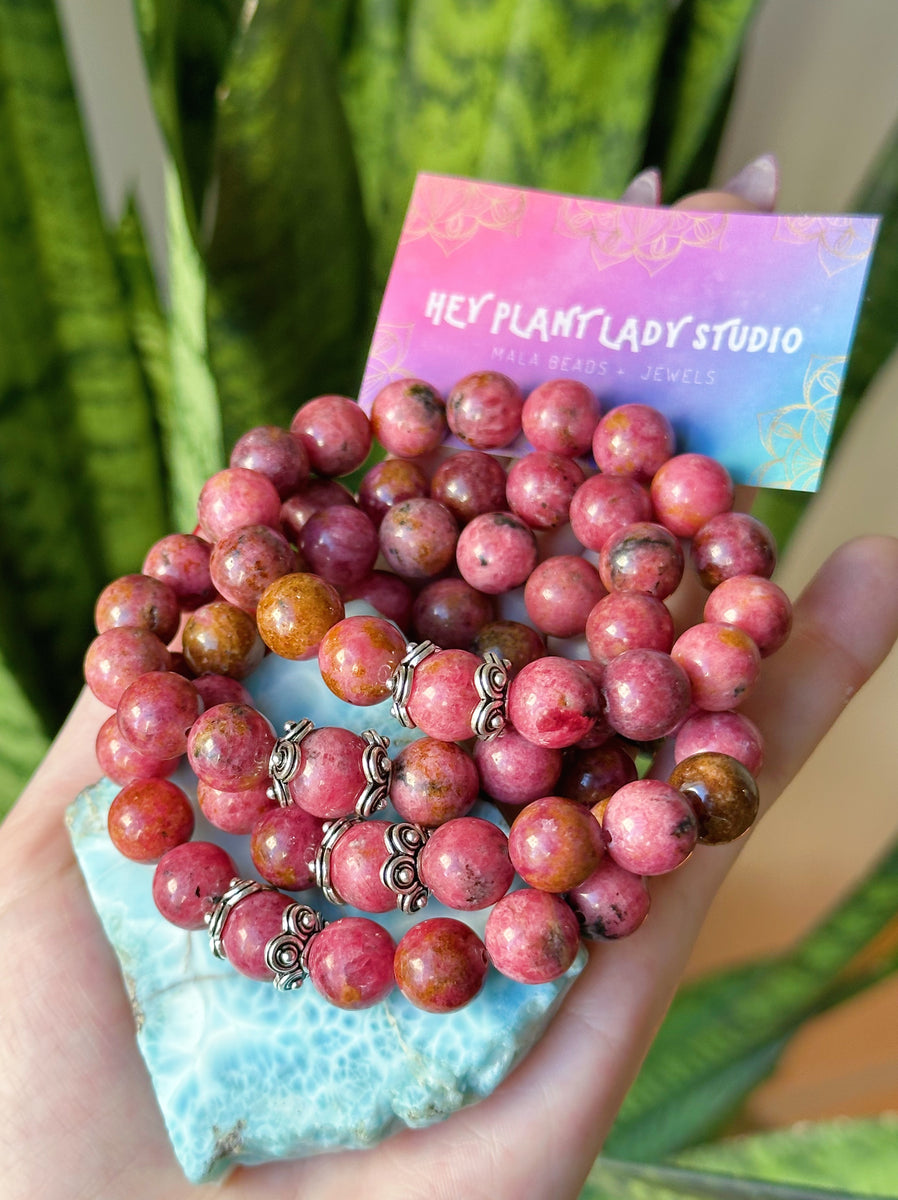 Understand Your Purpose - 10mm Brazilian Rhodonite + Hill Tribe Silver ...