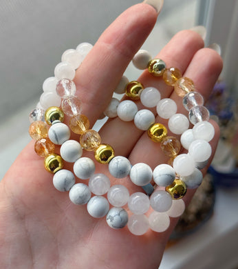 RESERVED - Set 3  - Gemstone Mala Bracelets