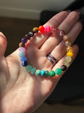 Load image into Gallery viewer, RESERVED - Rainbow Watcher - 8mm Rainbow Gemstone Stretch Mala Bracelet