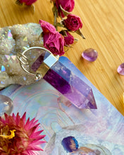 Load image into Gallery viewer, 75mm Amethyst Point Hoop Bail - Sterling Silver
