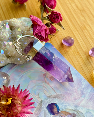 75mm Amethyst Point Hoop Bail - Sterling Silver