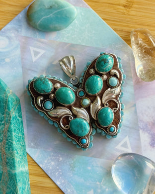 Aqua Butterfly - Funky and Imperfect - Sterling Silver Handmade