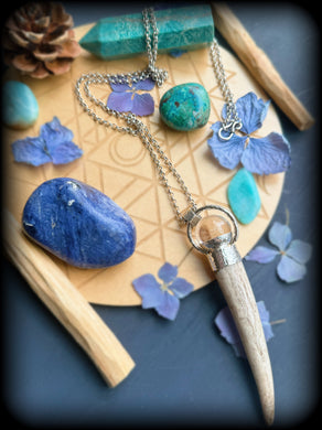 Quartz Crystal Ball + Antler Wand Sterling Silver + 30