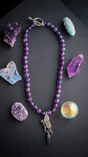 Load image into Gallery viewer, Magic Fairy - 16” Choker  - 8mm Aura Amethyst - Fairy Aqua Aura Pendant