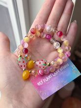 Load image into Gallery viewer, Reserved - PRE ORDER - Strawberry Lemonade Bracelet (1) - 8mm Selenite, Agate, Mystic Citrine &amp; Czech Glass fruit