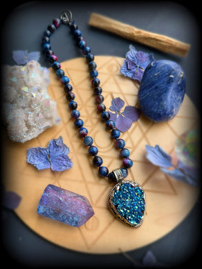 Blue Aura Druzy + 15