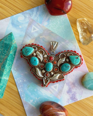 Red Butterfly - Funky and Imperfect - Sterling Silver Handmade