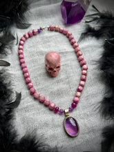 Load image into Gallery viewer, 🥀Eternal Bloom - 17” Necklace - 8mm - Faceted Jade Cubes + Amethyst Rondelle + Tibetan Amethyst Focal