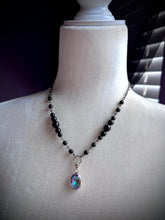 Load image into Gallery viewer, Spellbound 18” Necklace Onyx + Mystic Topaz Pendant 925 Sterling Silver