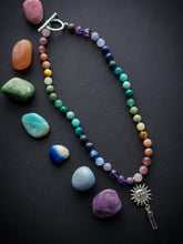 Load image into Gallery viewer, Watercolor - 16” Gemstone Rainbow Necklace - 8mm Beads