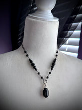 Load image into Gallery viewer, Protection Talisman 17” Necklace Onyx + Hypersthene Pendant 925 Sterling Silver