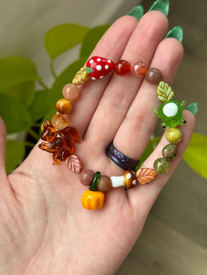 RESERVED -18” Choker & 7” bracelet- Aquamarine Prism Cut, DT Rose Quartz. Lamp work glass and 8mm gemstone.